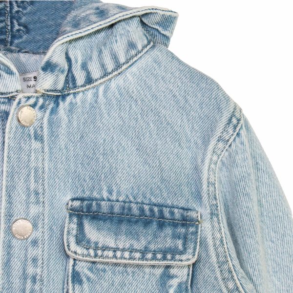 Jeans Jacket For Boys 251012 - Sky Blue - Image 3