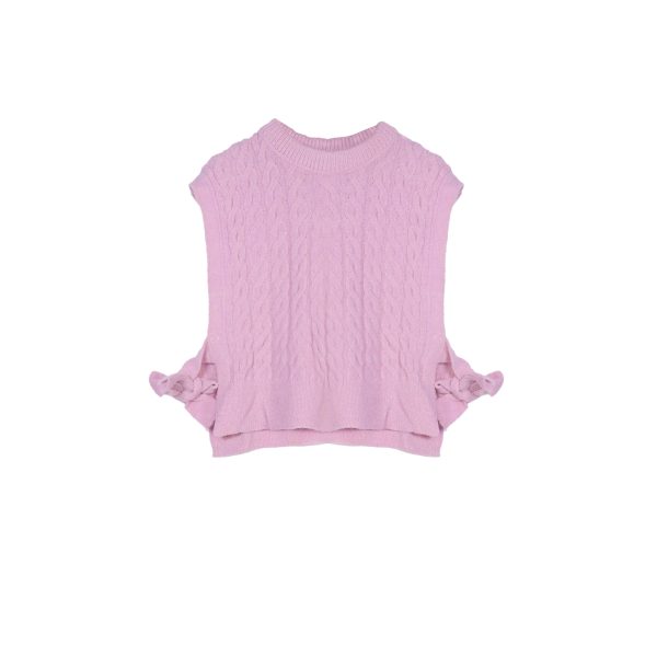 Shirt and vest set 251267-251401 - Mauve & Off White 2-5 Years - Image 3