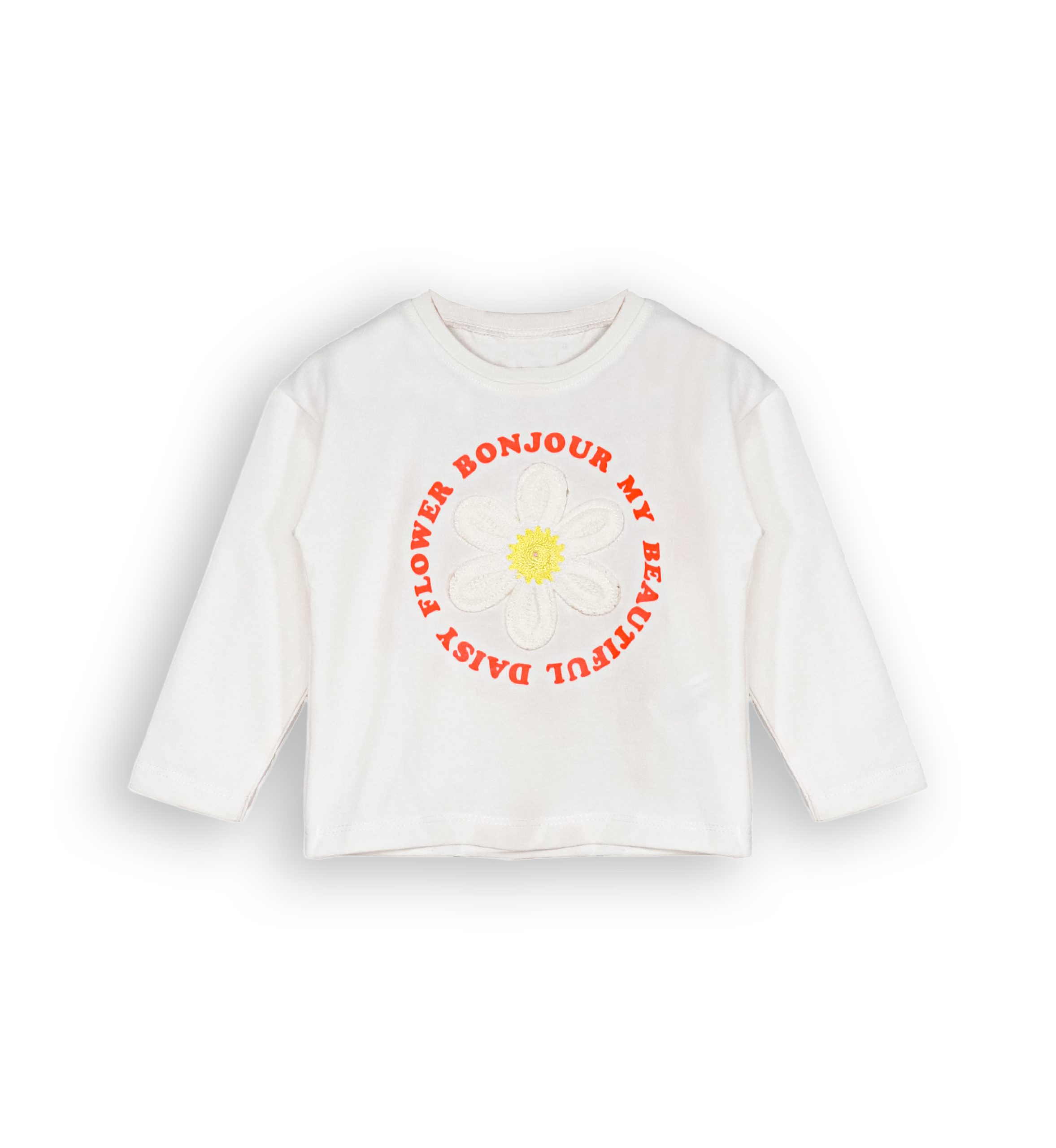 261060 OW Cotton T-shirt For Girls 261060 - Off White 9-24 Months - Image 1