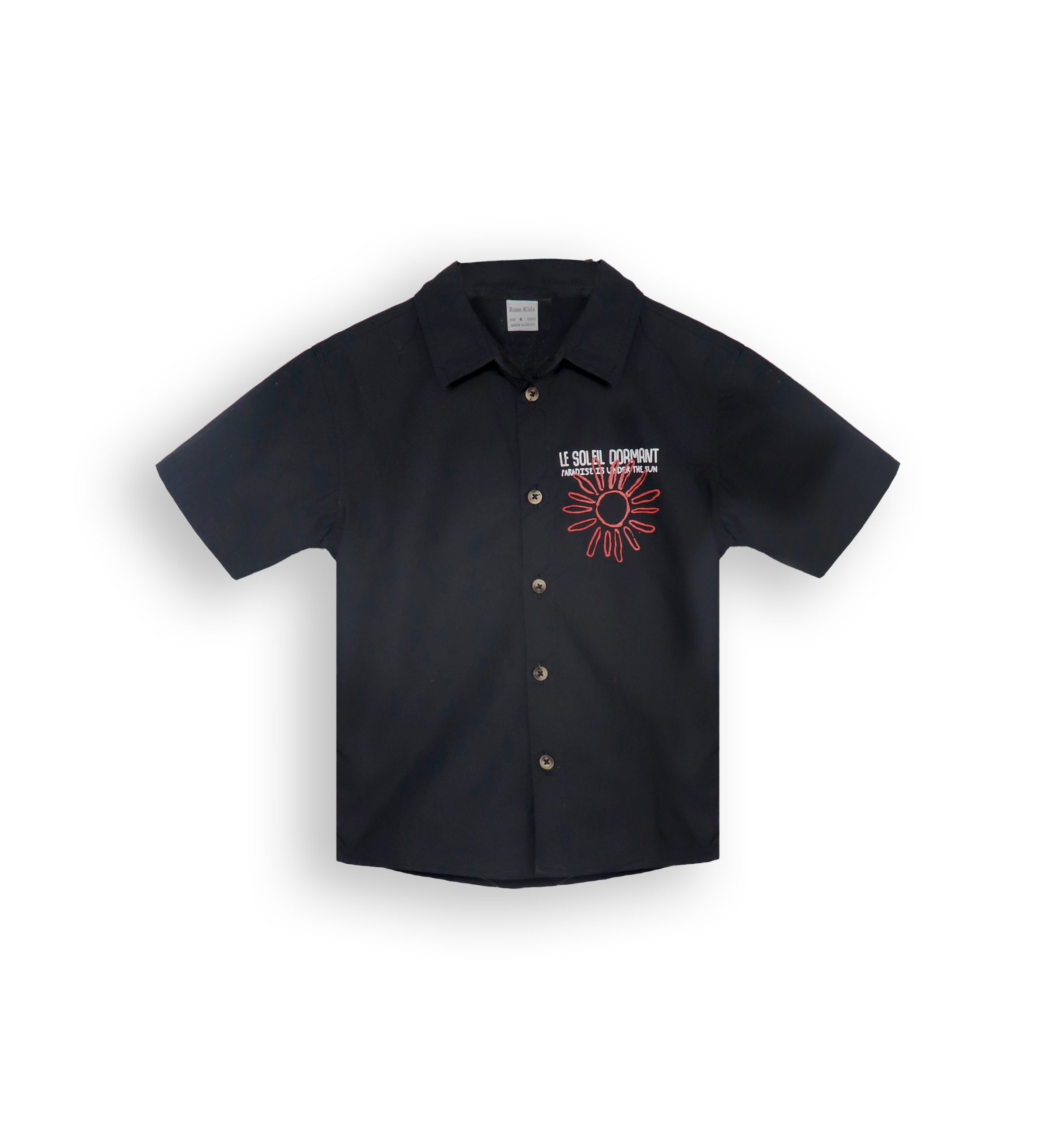 261201 BK Poplin Shirt 261201 - Black 2-10 Years - Image 1