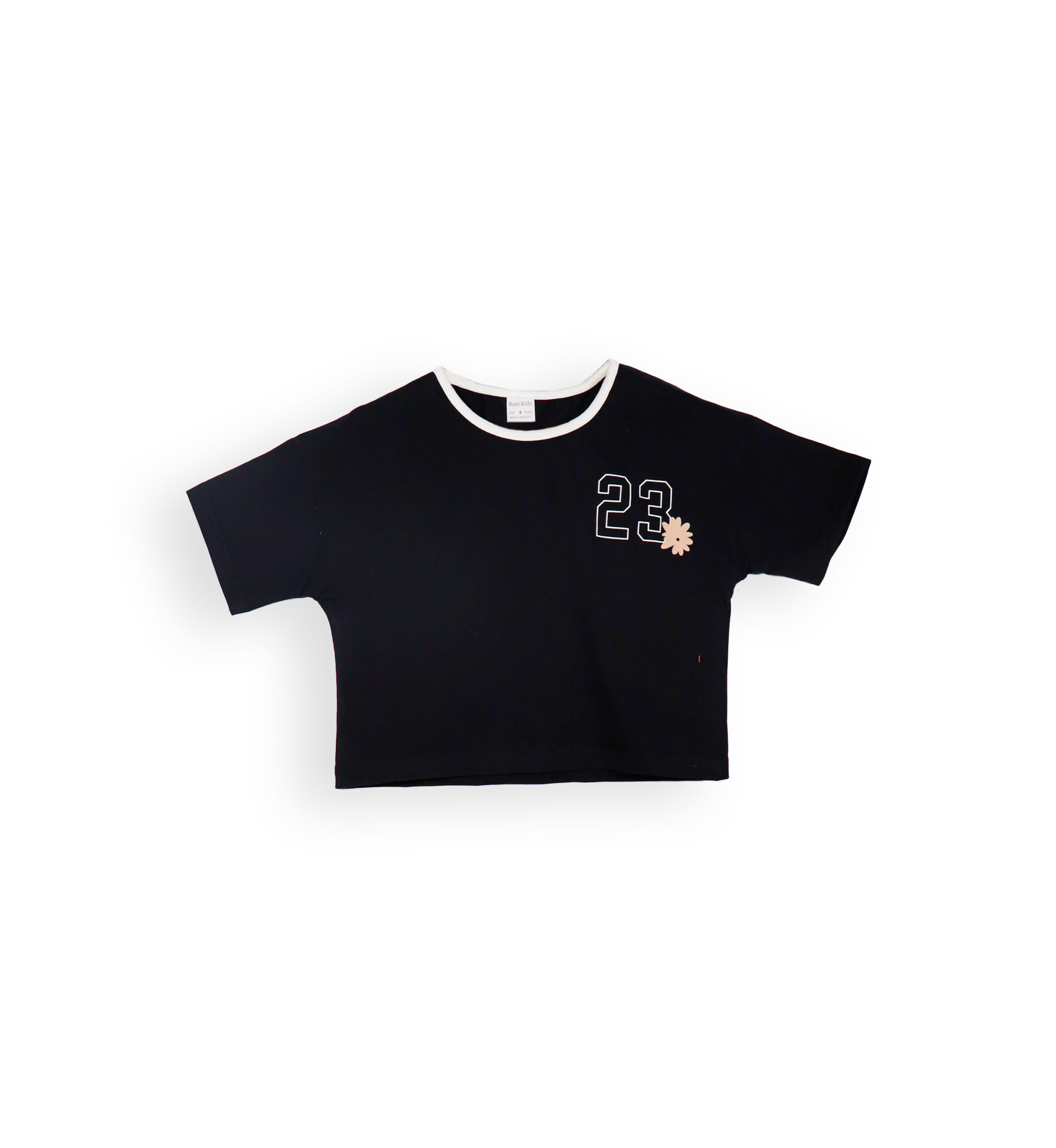 261233BK Cotton T-shirt 261233 - Black 6-10 Years - Image 1