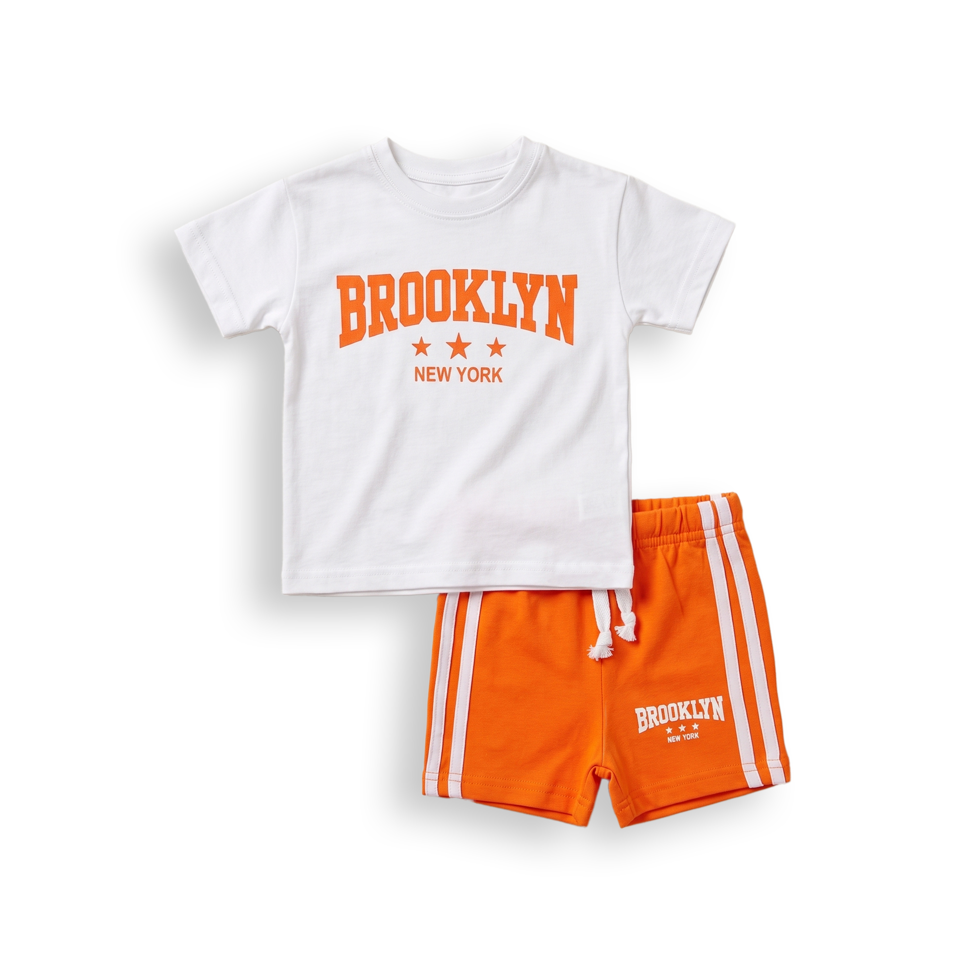 261276 ow-or3 Cotton Pajamas For Boys 261276 - Orange 9-24 Months - Image 1