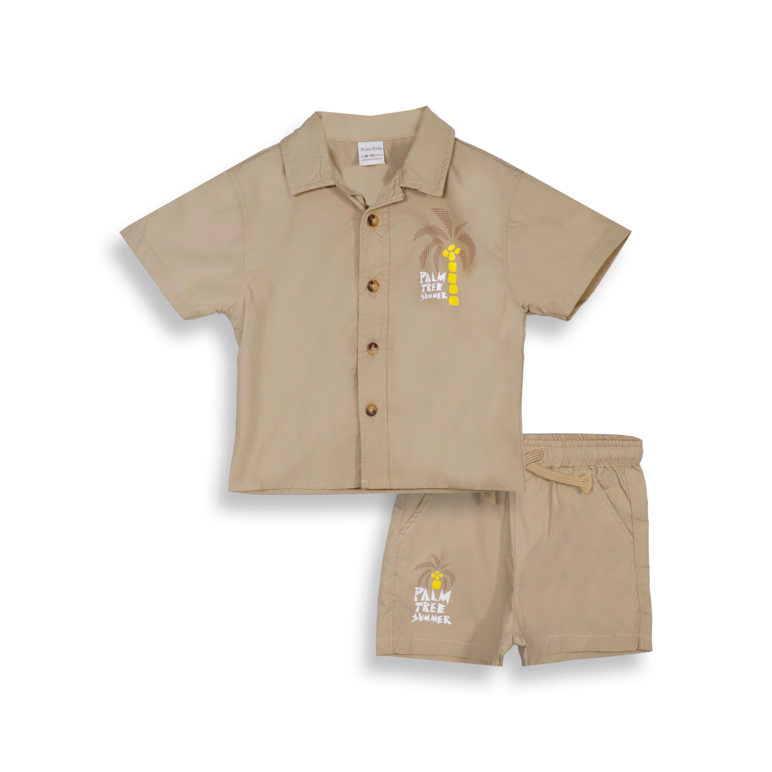 261238 CF Poplin Set For Boys 261238 - Coffee 9-24 Months - Image 1